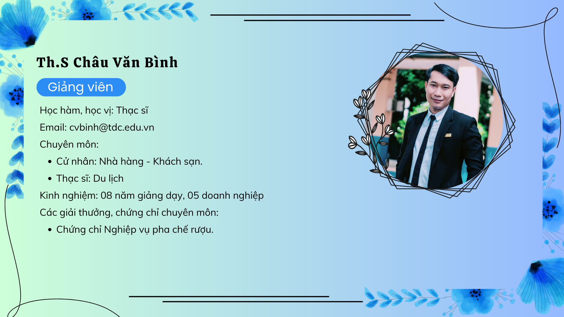 LỊCH TIẾP SINH VIÊN CỦA CVHT CHÂU VĂN BÌNH 